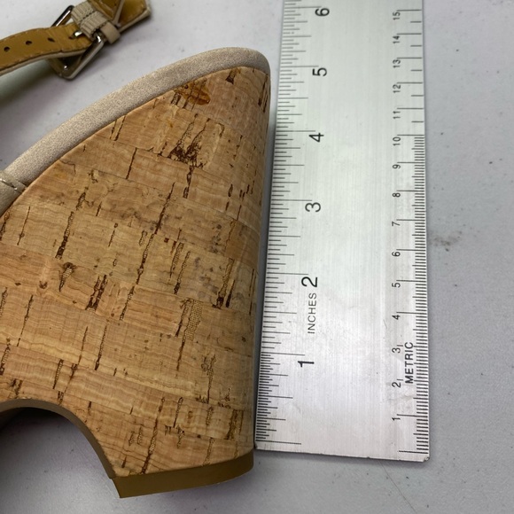 Franco Sarto TAN Leather Platform Sandals, 7.5 Winter Sale - Picture 6 of 11